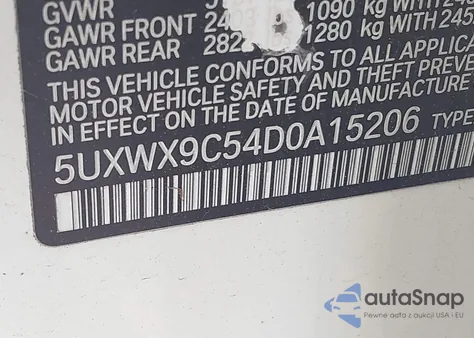 2013 BMW X3 xDrive28I из США, поврежденный, VIN 5UXWX9C54D0A15206